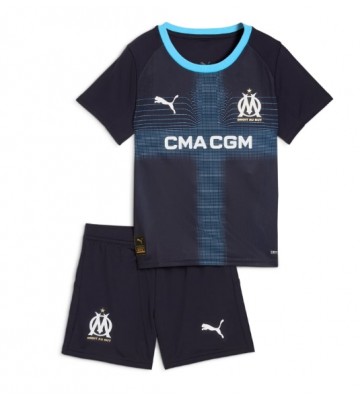 Olympique de Marseille Udebanetrøje Børn 2025-26 Kortærmet (+ Korte bukser)